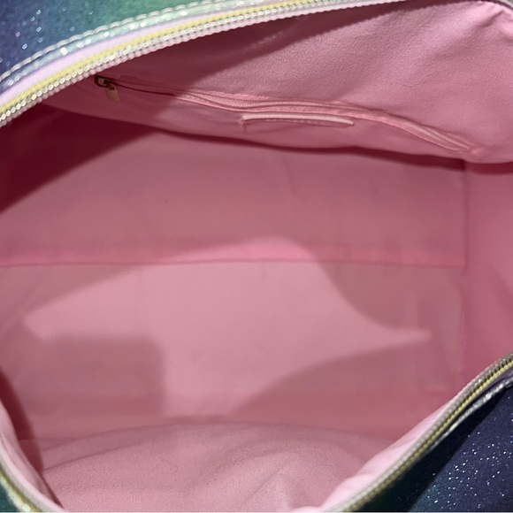 Under One Sky Unicorn Kitty Cat Duffle Tote Travel Gym Bag With Charm 15"X 12" - Picture 6 of 6